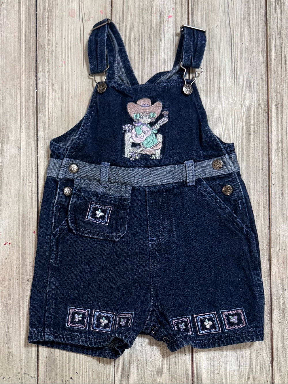 Vintage Precious Moments shortalls overalls 24m baby girls
